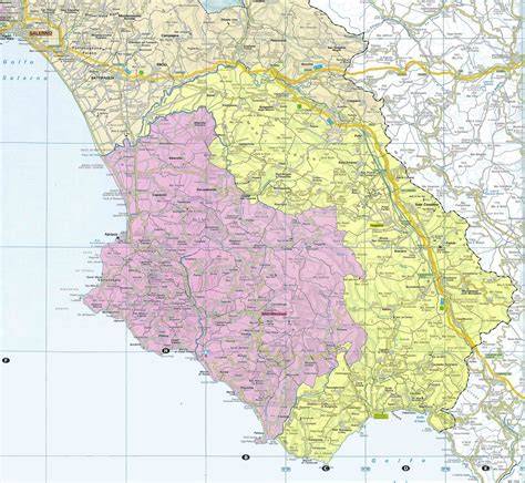 Cartina della diocesi di Teggiano-Policastro