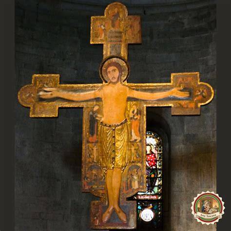 Decorazioni dorate della croce dipinta