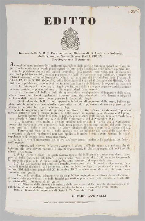 Frontespizio editto Stato Pontificio 1775