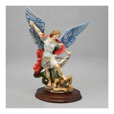 San Michele Arcangelo statua lignea barocca