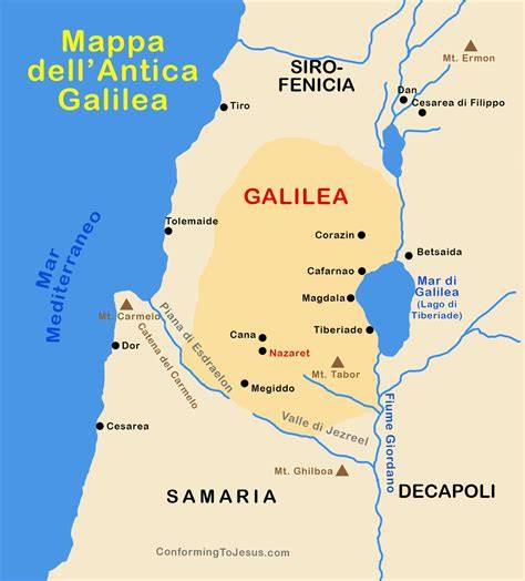 Cartina della Galilea e Terra Santa