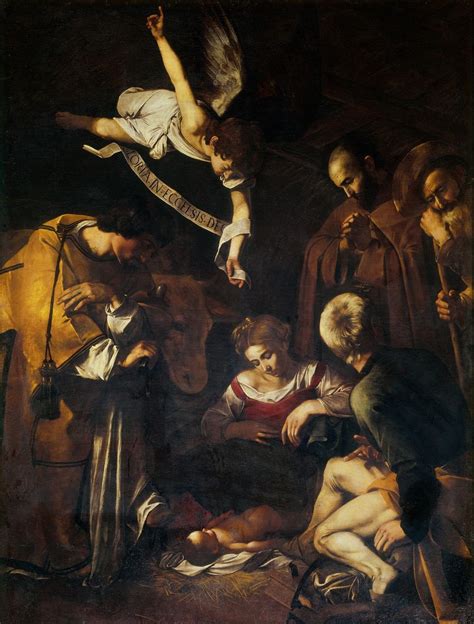 Dettaglio angelo Caravaggio Natività Palermo