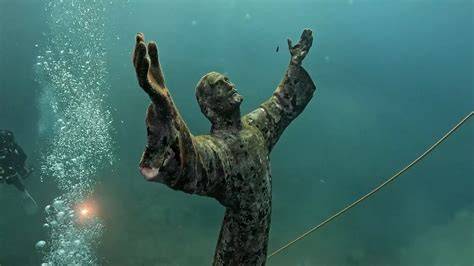 Persona immersa nell’acqua battesimale