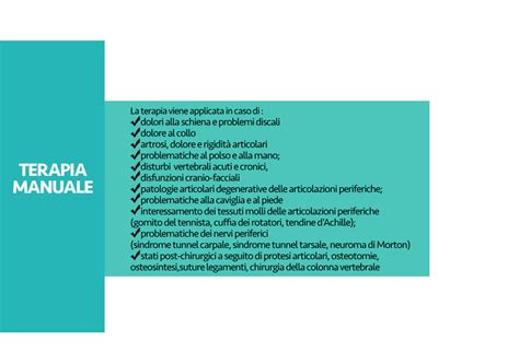 Trattamento fisioterapico terapia manuale