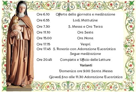 Orario preghiera monastero Clarisse