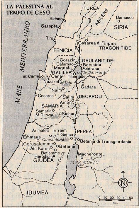 Mappa della Palestina al tempo di Gesù