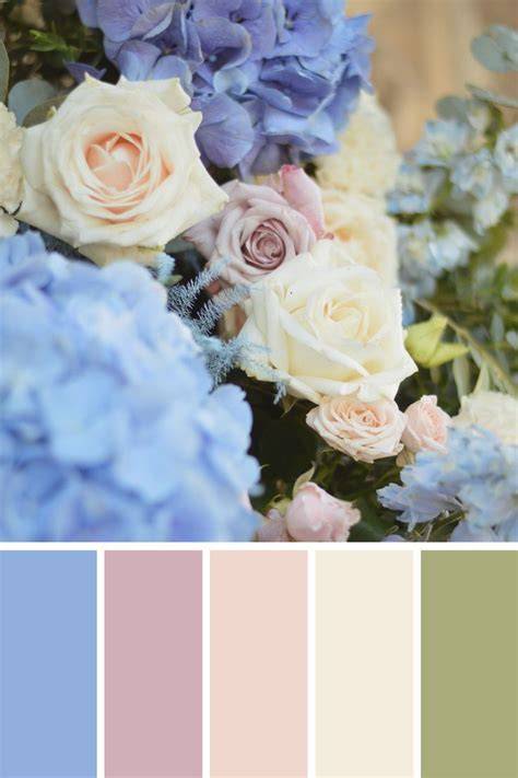 Palette colori rosa beige celeste battesimo