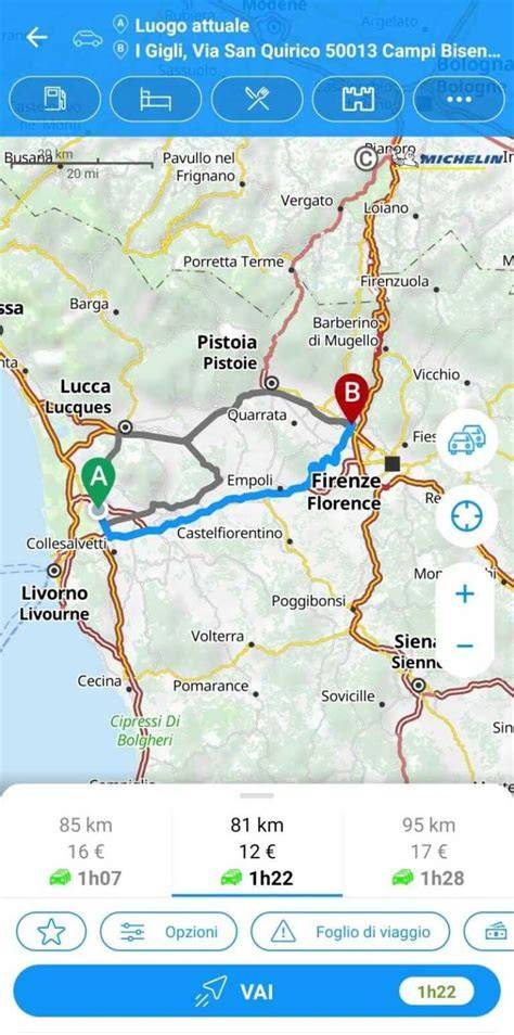 Itinerario stradale Via Acque Salvie