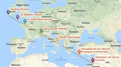 Linea Sacra dei sette santuari micaelici in Europa