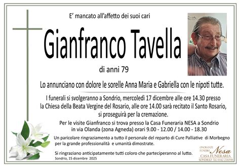 annuncio funebre commemorazione religiosa