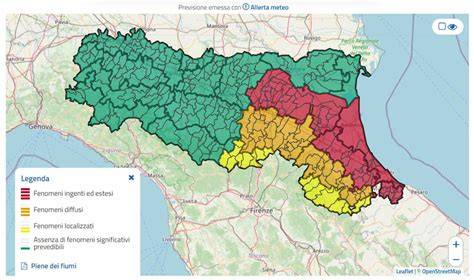 Mappa rischio alluvioni Emilia-Romagna