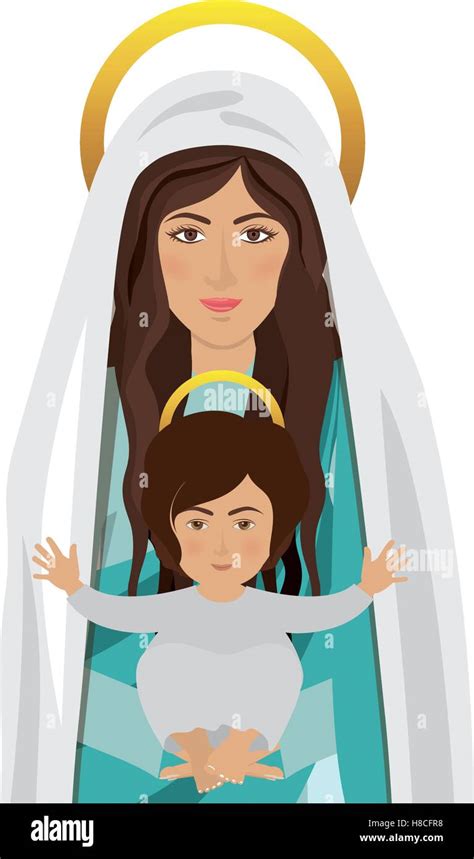 Maria con Gesù bambino illustrazione