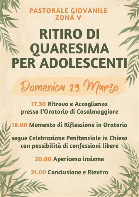 Ritiro quaresimale preadolescenti in oratorio