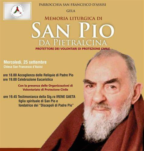 Padre Pio e volontari Protezione Civile