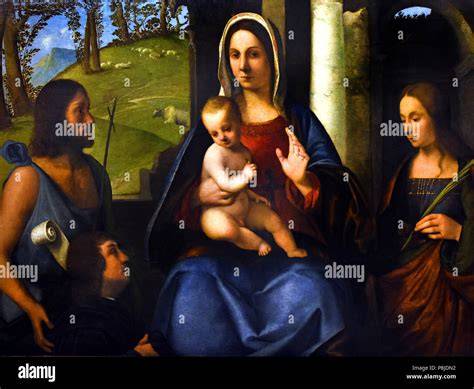 Madonna con Bambino santi Giovanni Battista Caterina