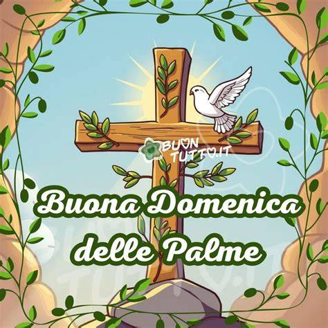 Colomba sulla croce con palme