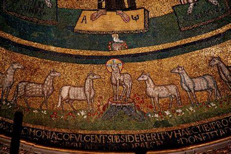 Abside con altare e Agnello pasquale