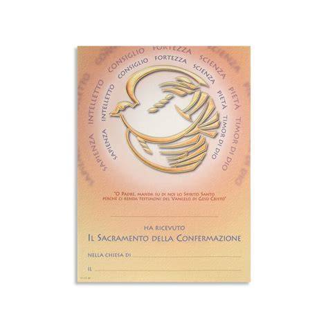 Ricordo della Cresima con calice ostia angeli