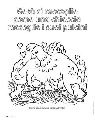 Gesù come chioccia protegge pulcini