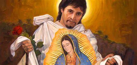 Juan Diego apre la tilma davanti al vescovo