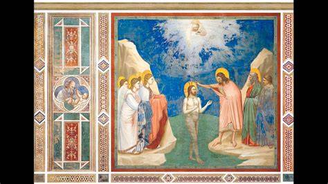 Affresco paleocristiano del Battesimo di Cristo