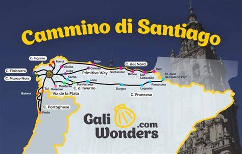 Itinerario ciclabile Lourdes Santiago mappa