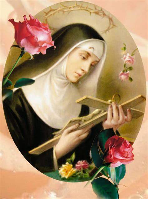 Santa Rita da Cascia con rose