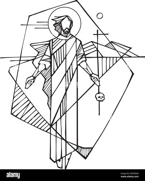 Disegno murale del Cristo risorto