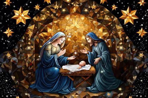 Presepe con Maria Giuseppe e Gesù
