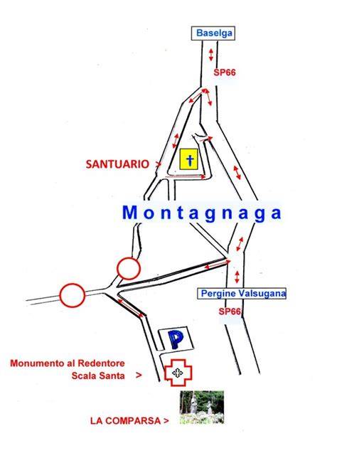 mappa itinerario Montagnaga Madonna Aiuto