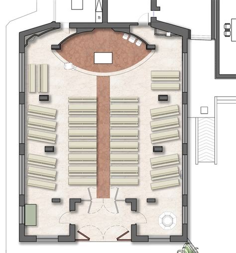 Pianta ellittica aula liturgica chiesa