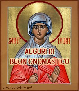 Cartolina auguri Santa Laura 19 ottobre