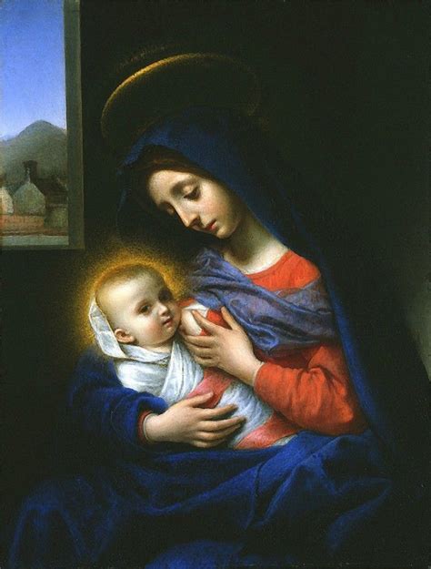 Maria allatta Gesù bambino