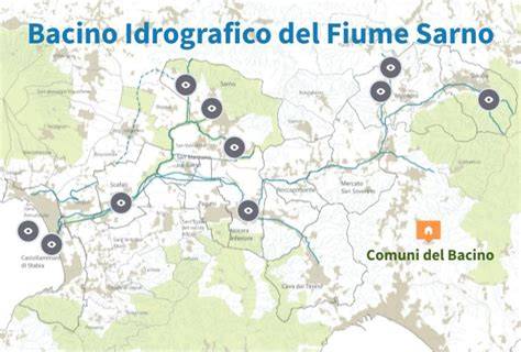 Carta geografica del bacino del fiume Sarno