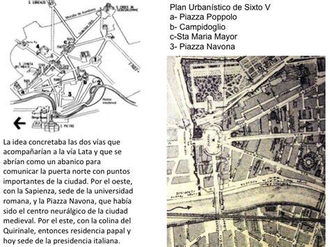 Mappa degli interventi urbanistici di Sisto V