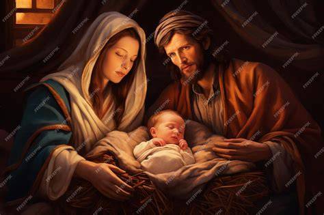Gesù bambino con Maria e Giuseppe