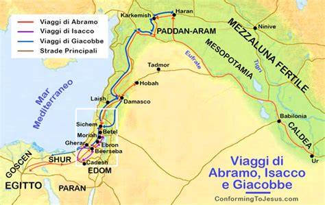 mappa dei luoghi biblici principali