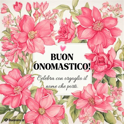 Biglietto floreale buon onomastico Erminia