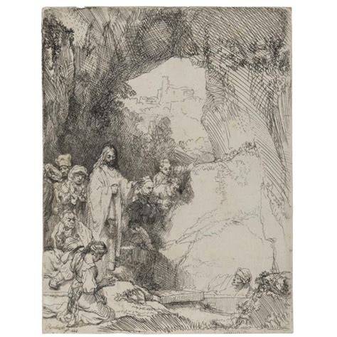 Rembrandt Resurrezione di Lazzaro incisione