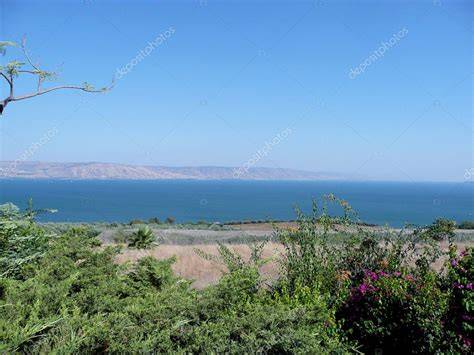 Paesaggio del lago di Galilea visto dal monte