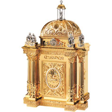 Tabernacolo da mensa in ottone decorato
