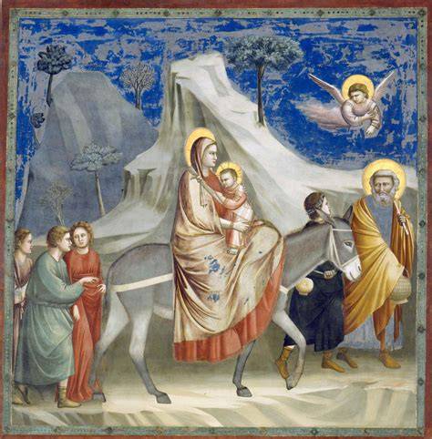 Giotto Fuga in Egitto fascia Maria Bambino