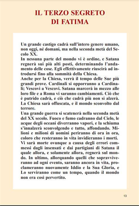 Testo del Terzo Segreto di Fatima