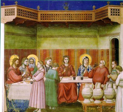 Maria alle nozze di Cana con i servi