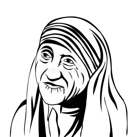 Ritratto di Madre Teresa bianco nero