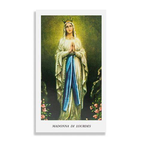 Madonna di Lourdes santino rétro fronte retro