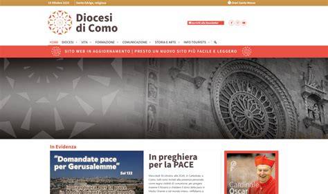 Homepage del sito ufficiale della Porziuncola