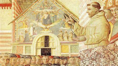 Affresco del Perdono di Assisi sulla Porziuncola