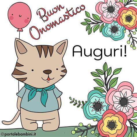 Cartoline colorate per onomastico bambini