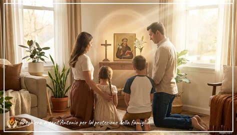 Famiglia cristiana riunita in preghiera